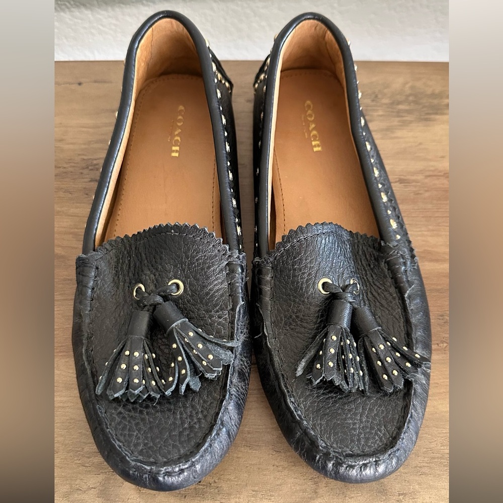 Coach Norfolk Black Leather Loafers